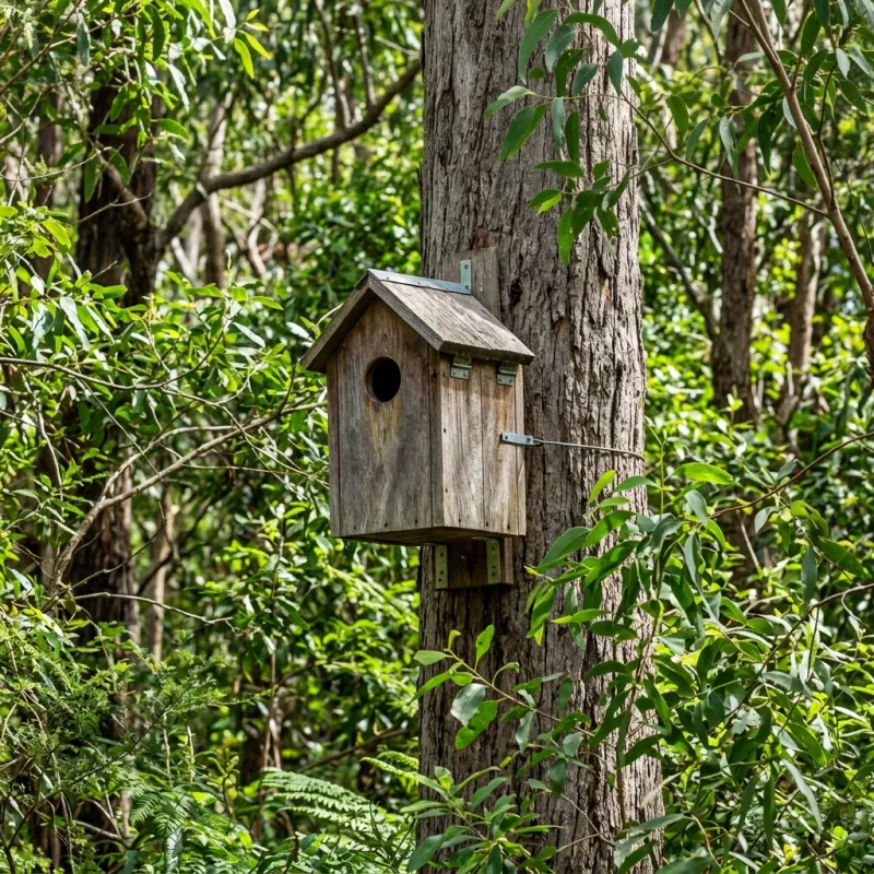 Animal nesting box installed as a humane alternative to a Keilor roof cavity